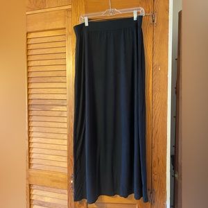 J. Crew Black Knit Long Skirt with Elastic Waist